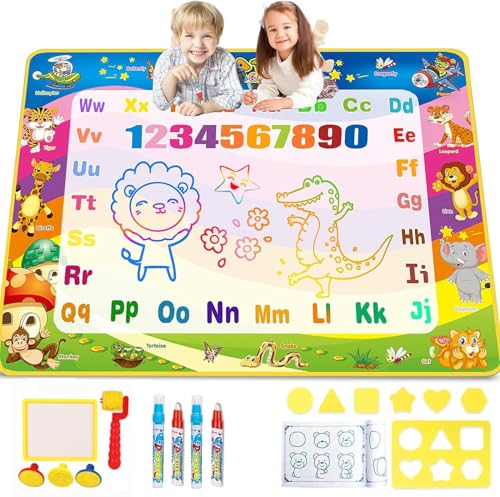 PATPAT® Water Doodle Pad, 39.37 X 31.5 inches Kids Painting and Writing Colorful Doodle Drawing Pad, Kids Painting Educational fo PATPAT® Water Doodle Pad, 39.37 X 31.5 inches Kids Painting and Writing Colorful Doodle Drawing Pad, Kids Painting Educational fo